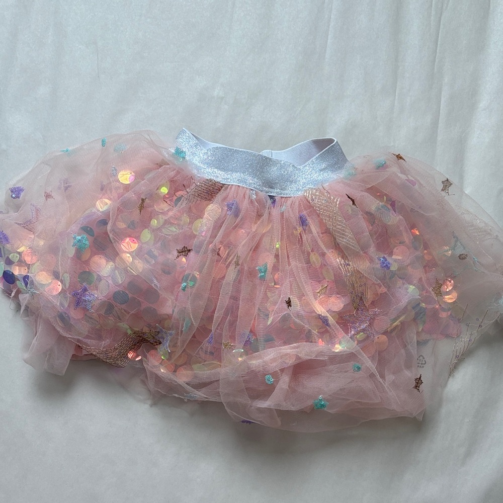 Lola + The Boys Pink Tulle Skirt with Silver Waistband
